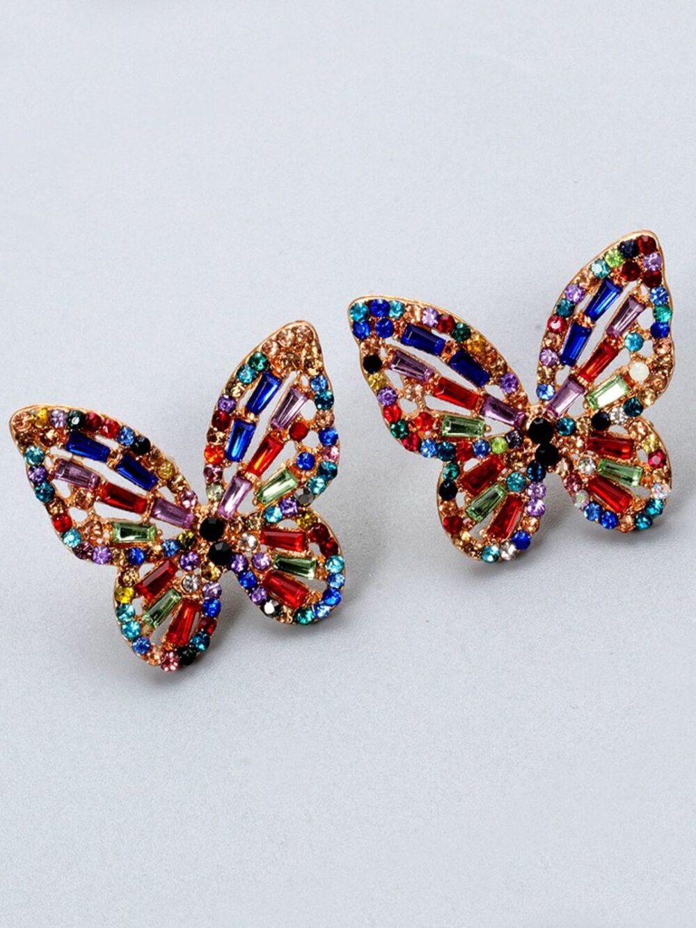 Rhinestone Butterfly Stud Earrings